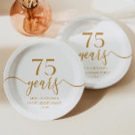 Plato De Papel Elegante Aniversario del Boda de Champagne 75<br><div class="desc">¡Son elegantes y Minimalistas Placas de papel para el 75 aniversario del Boda de Champagne!</div>