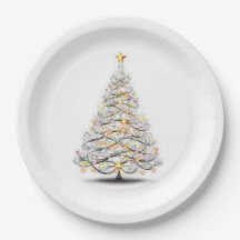 elegante árbol de navidad con luces brillantes