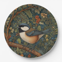 Elegante arte retro nuevo bosque pájaro