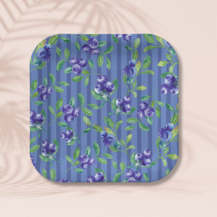 Plato De Papel Elegante Baby Shower Berry Sweet Blueberries