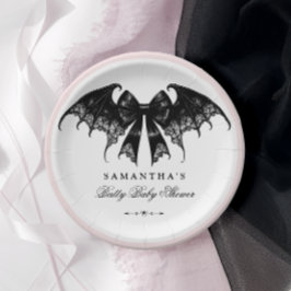 Plato De Papel Elegante Baby Shower gótico