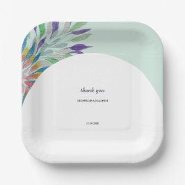 Plato De Papel Elegante Bella Colorida Boho Watercolor Art