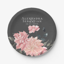 Plato De Papel Elegante Boda acuarela floral