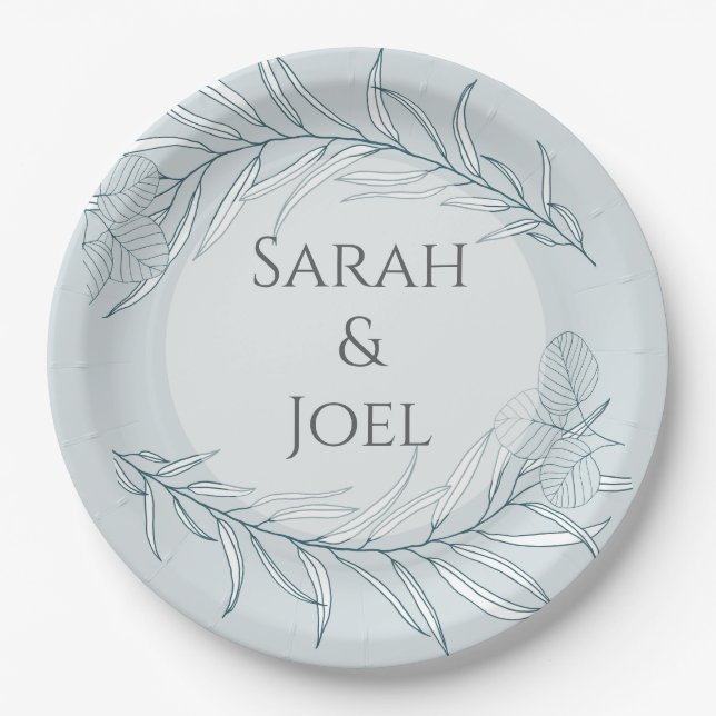 Plato De Papel Elegante Boda Boho Wildflower (Anverso)