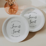 Plato De Papel Elegante Boda de caligrafía Minimalista<br><div class="desc">Complifique su evento boda clásico con estos elegantes platos minimalistas de papel boda caligráfico.</div>