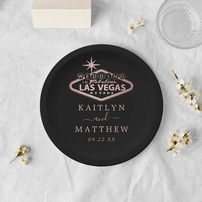 Plato De Papel Elegante Boda de Destino de Las Vegas (Subido por el creador)