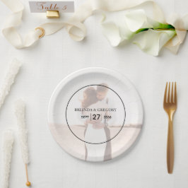 Plato De Papel Elegante Boda de fotografía Minimalista simple