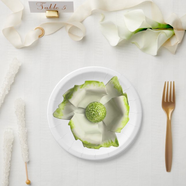 Plato De Papel Elegante Boda de verano de primavera de flores (Boda)