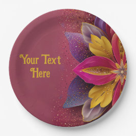 Plato De Papel Elegante Boda floral