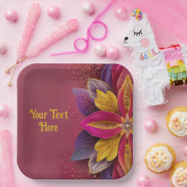 Plato De Papel Elegante Boda floral