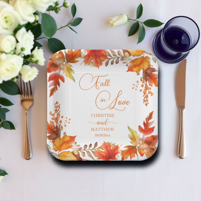 Plato De Papel Elegante Boda Floral Boho de Otoño (Subido por el creador)