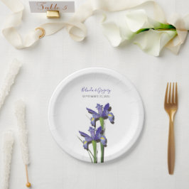 Plato De Papel Elegante Boda Purple Iris