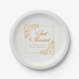 Plato De Papel Elegante Boda recién casado| Placa de papel