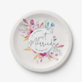 Plato De Papel Elegante Boda recién casado | Placa de papel