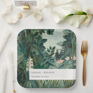 Plato De Papel Elegante Boda tropical tropical exótico y rústico