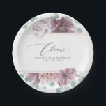 Plato De Papel Elegante Botánico Floral Malva<br><div class="desc">Platos de papel floral malva</div>