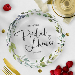 Plato De Papel Elegante Bridal Shower de Verdor