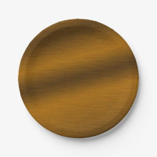 Plato De Papel Elegante Bronce Falso Pulido