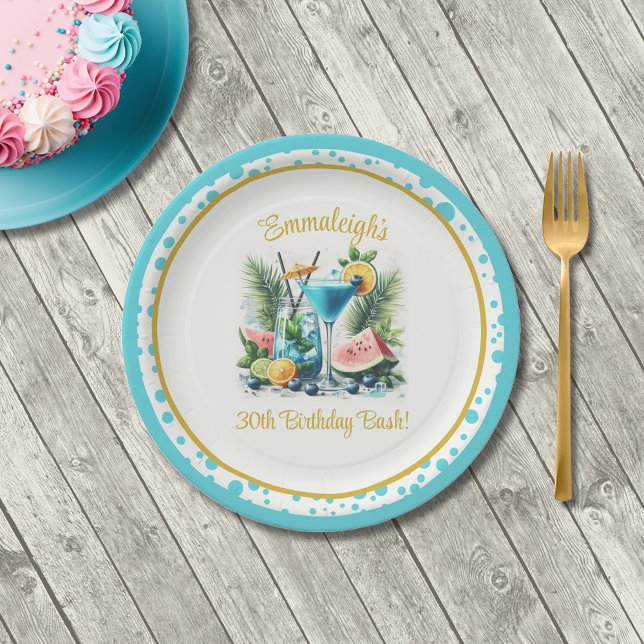 Plato De Papel Elegante Brunch Blueberry 30° cumpleaños (Subido por el creador)