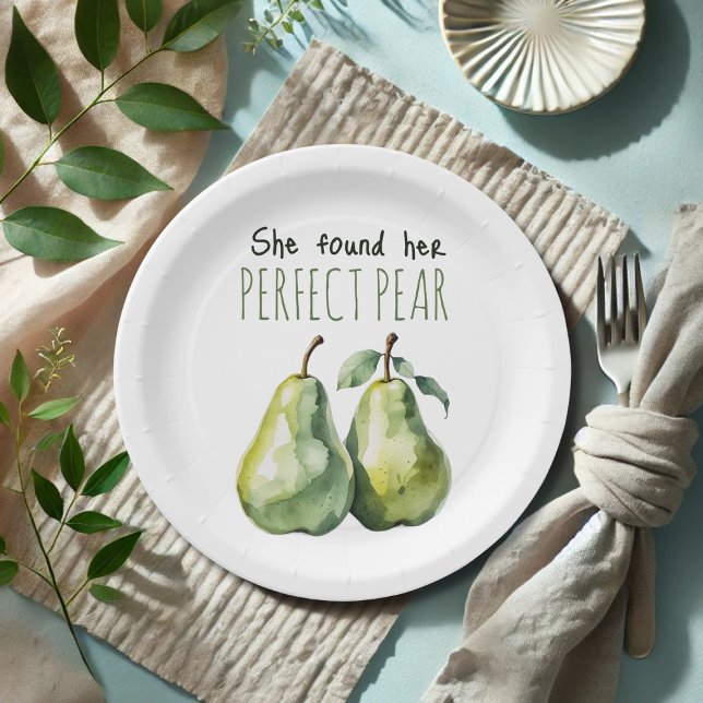 Plato De Papel Elegante Brunch verde Perfecto Pear Bridal Ducha (Subido por el creador)