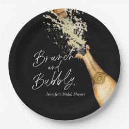 Plato De Papel Elegante Brunch y ducha Bubbly Bridal