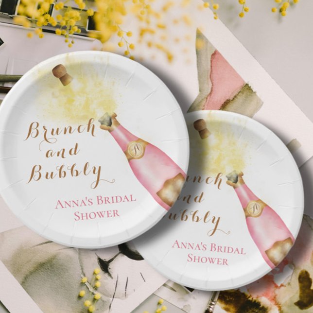 Plato De Papel Elegante Brunch y ducha Bubbly Bridal (Subido por el creador)