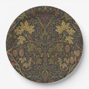 Plato De Papel Elegante cabaña vintage botánica ducha otoño