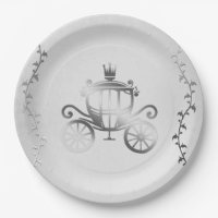 Elegante Carruaje de Plata Blanco Cuento de Hadas 