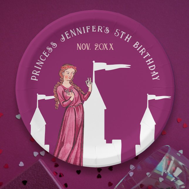 Plato De Papel Elegante Castillo de Princesas Rosa Oscuras Mediev (Subido por el creador)