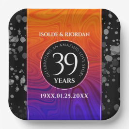 Plato De Papel Elegante celebración del Aniversario del Boda Agat