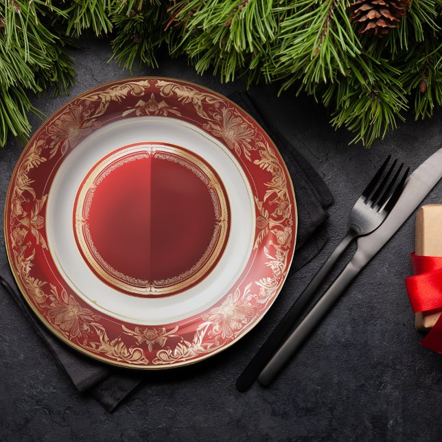 Plato De Papel Elegante cena de Navidades victorianos (Subido por el creador)