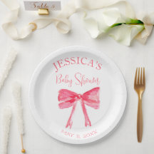 Elegante Chica Baby Shower Coquette Pink Bow