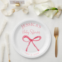 Elegante Chica Baby Shower Coquette Pink Bow