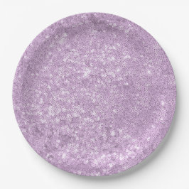 Plato De Papel Elegante Chica de Purpurina púrpura Cute Baby Show