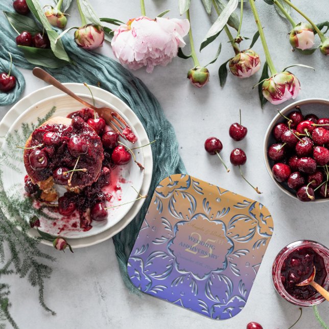 Plato De Papel Elegante Clásico Fancy 25º Aniversario Boda (Subido por el creador)