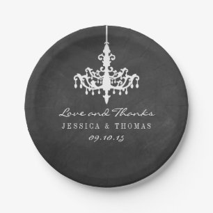 Plato De Papel Elegante colección de Bodas de Chalkboard