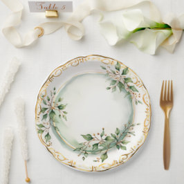 Plato De Papel Elegante Comedor de vacaciones