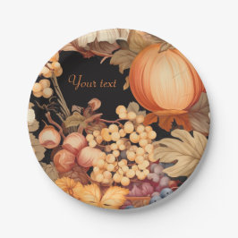 Plato De Papel Elegante cosecha de otoño personalizada