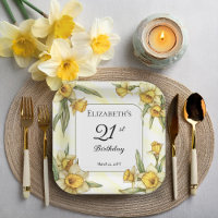 Elegante Daffodils Amarillo Floral 21º cumpleaños