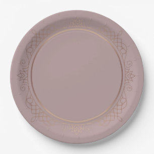 Plato De Papel Elegante de moda plantilla personalizada en oro ro
