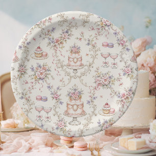 Plato De Papel Elegante Despedida de Soltera de María Antonieta