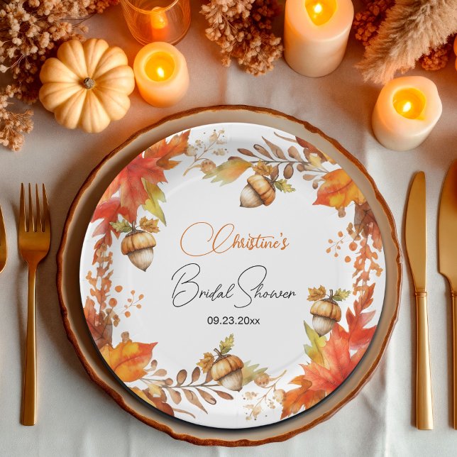 Plato De Papel Elegante Despedida de Soltera Floral Boho de Otoño (Subido por el creador)