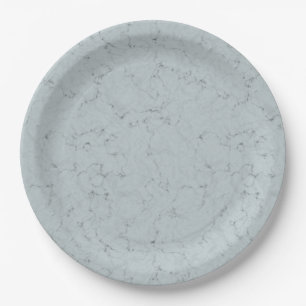 Plato De Papel Elegante diseño de mármol gris azul turbio