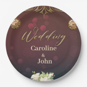 Plato De Papel Elegante diseño de steampunk,