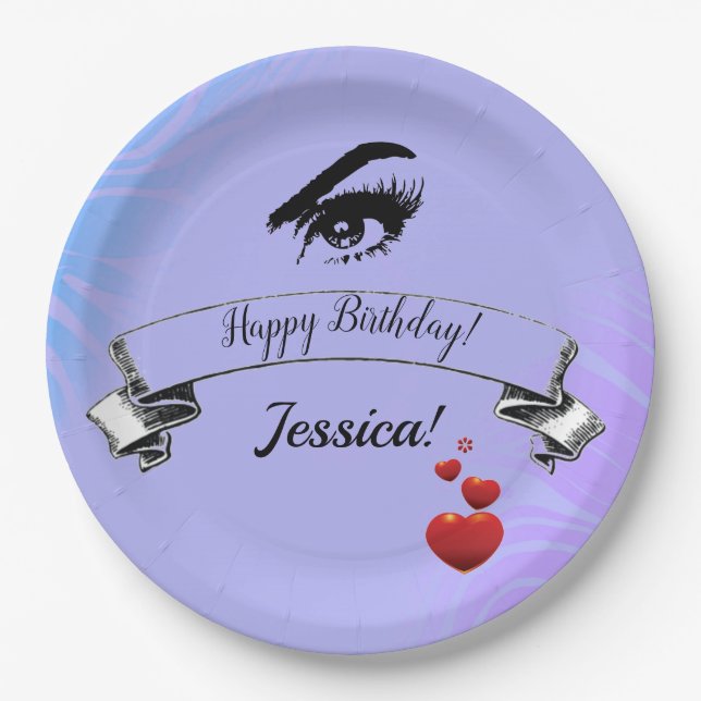 Plato De Papel Elegante diseño gráfico de moda urbana de moda (Anverso)