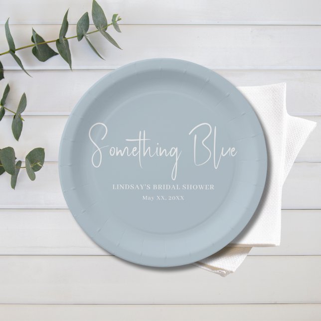 Plato De Papel Elegante ducha de boda azul claro (Subido por el creador)