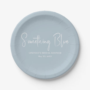 Plato De Papel Elegante ducha de boda azul claro