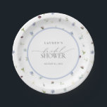 Plato De Papel Elegante ducha de flores salvajes azul turquesa<br><div class="desc">Los platos de papel florido aportan un toque de gracia al jardín, una expresión de encanto bridal. Flores silvestres dispersas en tonos suaves y acuarelas rodean una pieza central nítida de un monograma, elevando incluso el bufé más simple en una escapada de tabletas intencional. Ideal para las duchas nupciales, las...</div>