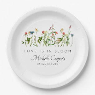 Plato De Papel Elegante ducha de flores silvestres