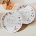 Plato De Papel Elegante ducha de mariposa rosa suave<br><div class="desc">Estos son elegantes placas de papel de ducha de mariposa rosa suave y suave.</div>